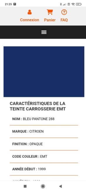 Bleu Citroën Pantone