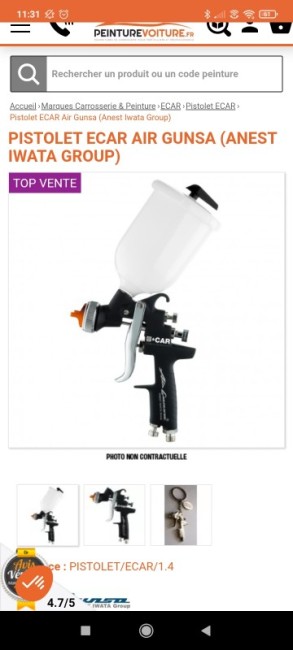 Pistolet semi pro avec possibilité de manomètre
