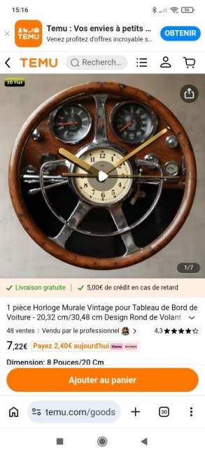 Horloge compteur 2cv